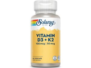 Vitamina D3+K2 Solaray 60cap - Mitierra Centro de Naturopatía